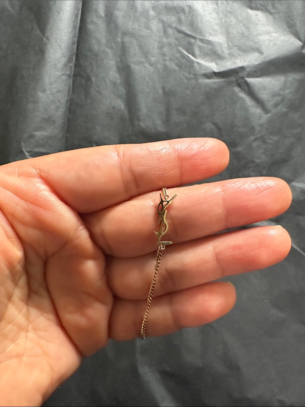 Gold Script Logo Pendant Necklace - Elegant Feminine Accent - Picture 3 of 3